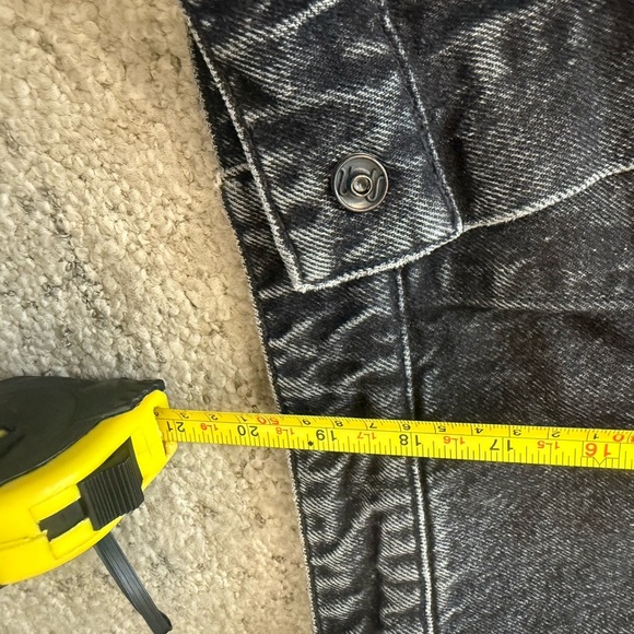 Agolde oversized S Charcoal Cropped Jean Jacket mint as new as possible cond - Picture 12 of 16